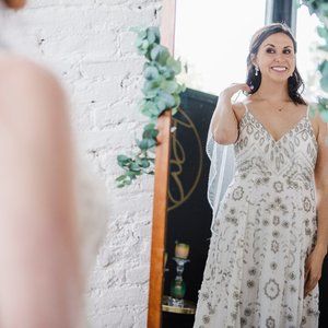 ASOS EDITION cami midi dress with vintage look embellishment, US size 4